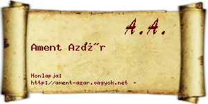 Ament Azár névjegykártya